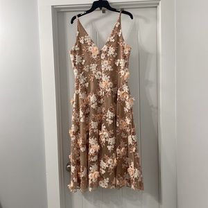 Dress the Population Elisa Floral Appliqué Embroidered Fit & Flare Dress Siez XL